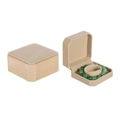 Octagonal beige velvet jewelry box shown in open and closed views for bracelets - Beige/Light Camel