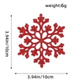 Sparkling red 10cm Christmas snowflake ornament with glitter finish and 6g weight - 12Pcs/Pack / Red Type C