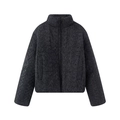 Chaqueta de punto gruesa gris oscuro para mujer con cremallera y diseño de trenza de moda - XS / gris oscuro