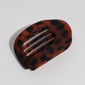 Flat tortoise shell leopard print hair claw clip in amber and dark brown finish - Matte Leopard Red Black