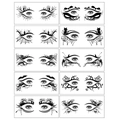Feuille de tatouages d'Halloween pour les yeux avec toiles d'araignées et chauves-souris - Autocollants de Coin de l'œil Halloween Série A