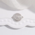 Funkelnder S925 Silber Blumenverbinder mit Zirkonia für die Schmuckherstellung - Weißgold