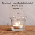 Transparent glass candle holder with 6cm top diameter and 4.5cm height on wood surface - Glass Candle Cup