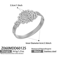 Brazalete plateado con diseño de hojas huecas en acero inoxidable para mujeres - Estilo Racimos de Hojas Densas (Z060) / Color Acero