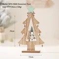 Wooden Christmas tree tabletop decor with snowman design and festive star topper - WTH-306B (Snowman Tree)