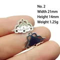 Macro shot of 21x14mm Tibetan silver hollow cloud pendant for DIY jewelry making - No.2/Hollow Ruyi