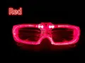 Square LED light up glasses in vibrant red glow for concert party and nightlife - Red