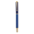 Business fountain pen in Morandi blue with gold metal trim and matte finish cap - Deep Blue Nib / Single / Dark Blue