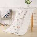 Double-sided rainbow baby blanket with white cotton gauze and soft minky dot fabric - 100X70 / Rainbow