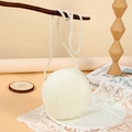 Mini round woven straw crossbody bag in cream white for summer beach and travel - 15CM / White