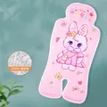 Universal pink gel cooling pad for baby strollers featuring a sweet cartoon rabbit print - Gel Beads Type / Sweet Pink Rabbit