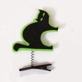 Barrette d'Halloween avec chat noir sur ressort et pince crocodile métallique - Style E (Chat Noir Rigolo)