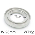 Silver stainless steel geometric ring pendant with 20mm inner and 28mm outer diameter - 28mm (5 Pcs/Pack) / Steel