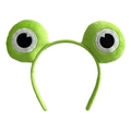 Serre-tête mignon en peluche verte aux yeux de grenouille avec broderie pour femmes - Gros Yeux Vert Clair