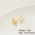 Pendente rombo dorato con finta perla bianca per creazione gioielli fai-da-te - 32# Nodo Cinese di Perla Dorata