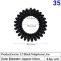 Schwarzes Spiral-Haargummi mit 4cm Außendurchmesser und elastischem Telefonkabel-Design - 6.5 Schwarzes Telefonkabel