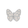 Elegante broche de mariposa con alas de nácar y baño de plata para trajes - Estilo Ala Blanca Tono Plateado