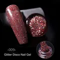 Disco Diamond Nail Gel in shade 009 with deep red brown base and reflective glitter - Deep Red (09)