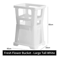Large extra high white plastic flower bucket for long stem flowers 65cm tall - Auction House Flower Bucket (large White) - Extra Tall; Flower Growing Bucket