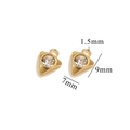Triangle stainless steel pendant with white zircon in gold finish, 9x7mm size - Gold - Triangle