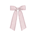 Zartrosa Haarklammer aus Satin mit Rüschenkante und Fischschwanz-Schleife - Rosa