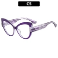 Elegante paarse cat-eye TR90-bril voor dames met een uniek gemarmerd patroonontwerp - Paars Frame Gestreepte Poten