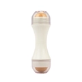White dual-head volcanic stone oil-absorbing roller with brown natural stone balls - Dual Head White