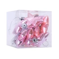 Christmas tree ornaments set with 12 pink electroplated 5cm star pendants in a box - Pink