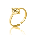 Golden Celtic knot open ring with adjustable band shown on a professional white background - Ring / Gold