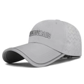 Light gray quick-dry baseball cap with letter embroidery and reflective brim - Adjustable / Light Gray