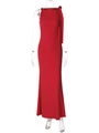 Elegante mouwloze rode nauwsluitende maxi-jurk met decoratieve strik op de schouder - S / Rood