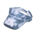 Detail of blue and white tie-dye sun visor hat with adjustable velcro strap closure - 56-60cm Adjustable / Blue White Cloud Tie-dye