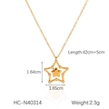 Especificaciones de tamaño del collar con colgante de estrella y dimensiones - Estilo de Doble Estrella con Diamantes de Imitación (HC-N40314)