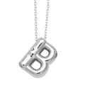 Collier argenté poli avec pendentif lettre B style ballon et chaîne fine pour femme - Lettre B