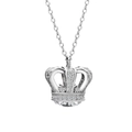 Elegante Halskette mit Kronenanhänger aus 925er Sterlingsilber und Zirkonia-Besatz - 925er Silber / Silber