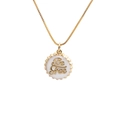 Gold plated 18K necklace with a white bottle cap pendant featuring Be Free text - White
