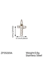 Letter T pendant in stainless steel with white cubic zirconia micro-pave setting - Letter T / Steel
