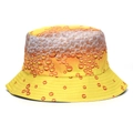 Outdoor Fischerhut mit kreativem gelbem Bier schaum und Blasen Digitaldruckmuster - M (56-58cm) / All-over Bierblasen Druck(12#)