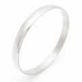 Minimalist silver polished stainless steel spherical bangle with a bright mirror finish - Width 8mm-Inner Diameter 68mm / Steel