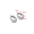 Silver stainless steel hollow heart pendant with dimension markings 20mm and 13mm - Hydraulic Handbag Pendant (F2407) / 13x20mm (1.3mm Hole) / Steel