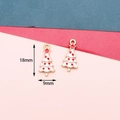 Christmas tree alloy enamel charm with red star decoration and measurements 18mm by 9mm - White Christmas Tree