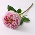 Pink Austin rose artificial flower stem with realistic layered petals for home decor - Single Stem/45cm / Light Purple