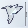 Close-up of rainbow suncatcher with 5 inch hummingbird design and holographic prism effect - TYSC005: Optical Rainbow Prism Hummingbird