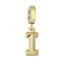 Minimalist golden titanium steel letter I pendant with a polished metallic finish - Letter I