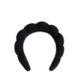 Detail shot of the black cloud sponge headband showing its soft knit fabric and wavy texture - Black Cloud Headband