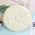 Soft cream-colored coral fleece facial towel mask for home spa hot compress treatment - Three Holes Without Strap