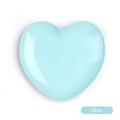 Top view of a heart-shaped blue storage tray with a smooth finish on white background - Blue