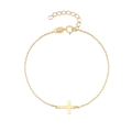 Detalle de pulsera de plata de ley S925 con cruz y sello de autenticidad italiano - Plata 925 Chapada en Oro / Dorado