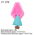 Roze siliconen vorm voor kerstboom fondant met 3D-productafmetingen en specificaties - 3# Kerstboom A (Roze)