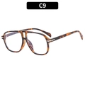 Classic tortoiseshell double-bridge aviator sunglasses with retro oversized frames in C9 - Demi Frame Clear Lens